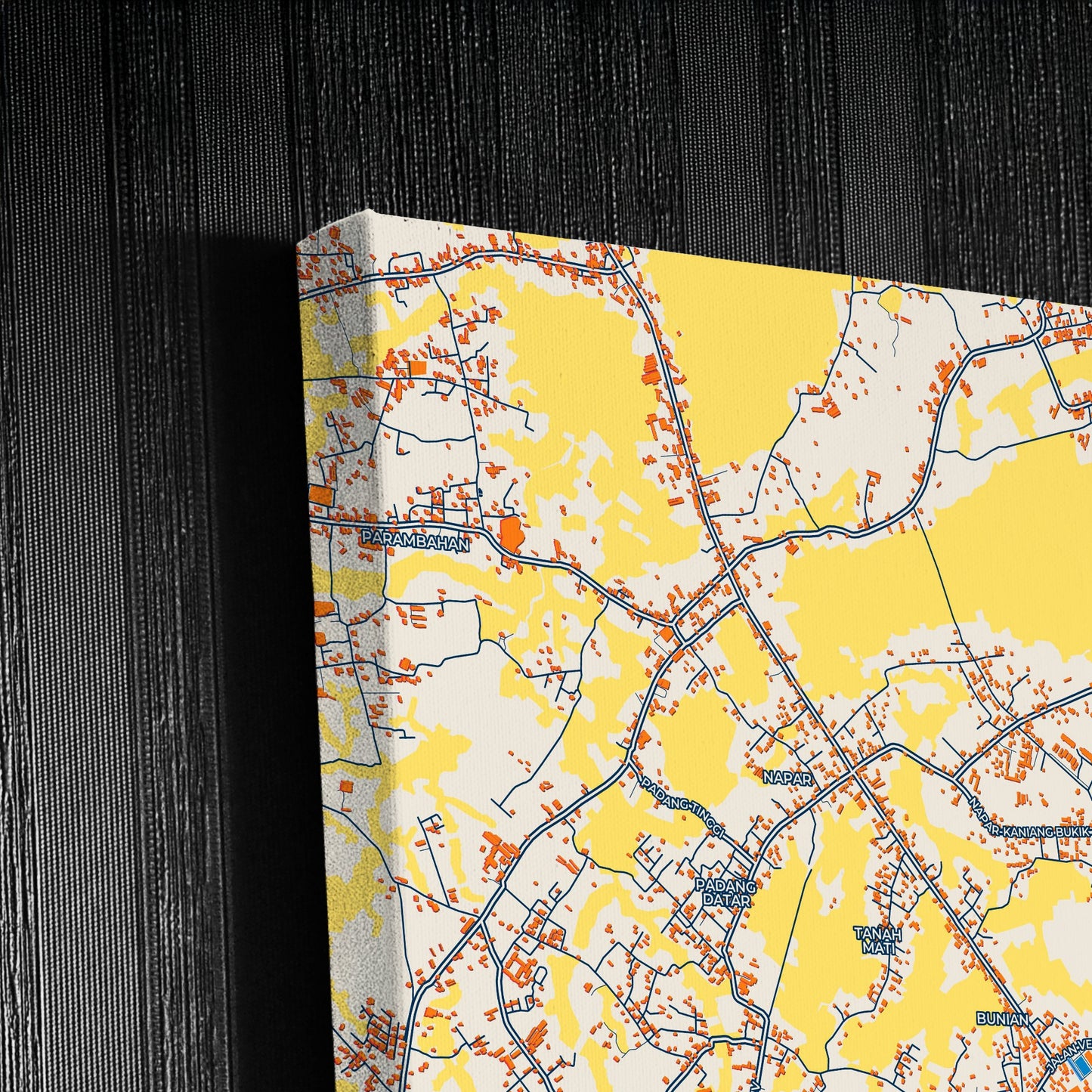 Payakumbuh Indonesia Colorful City Map Canvas Print Detail