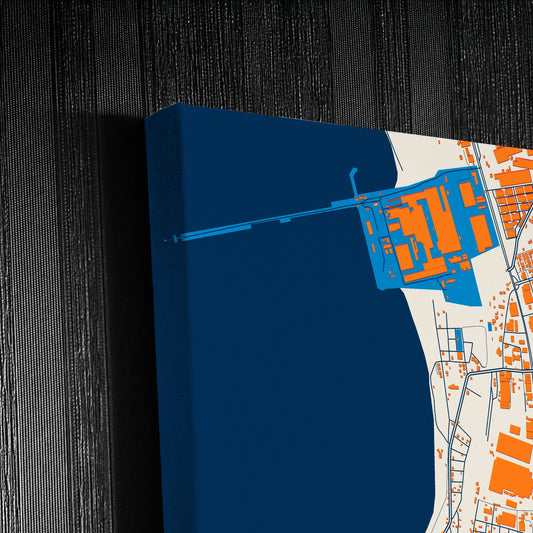 Payas Turkey Colorful City Map Canvas Print Detail