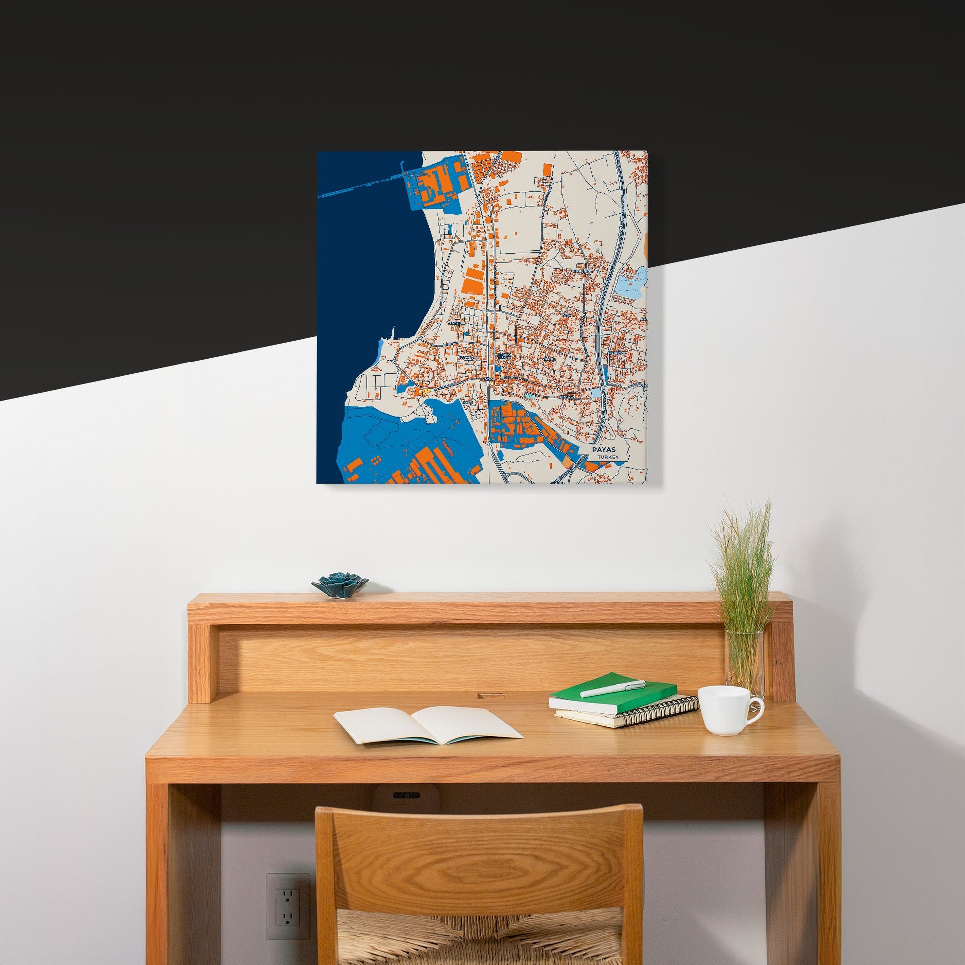 Payas Turkey Colorful City Map Canvas Print Scene