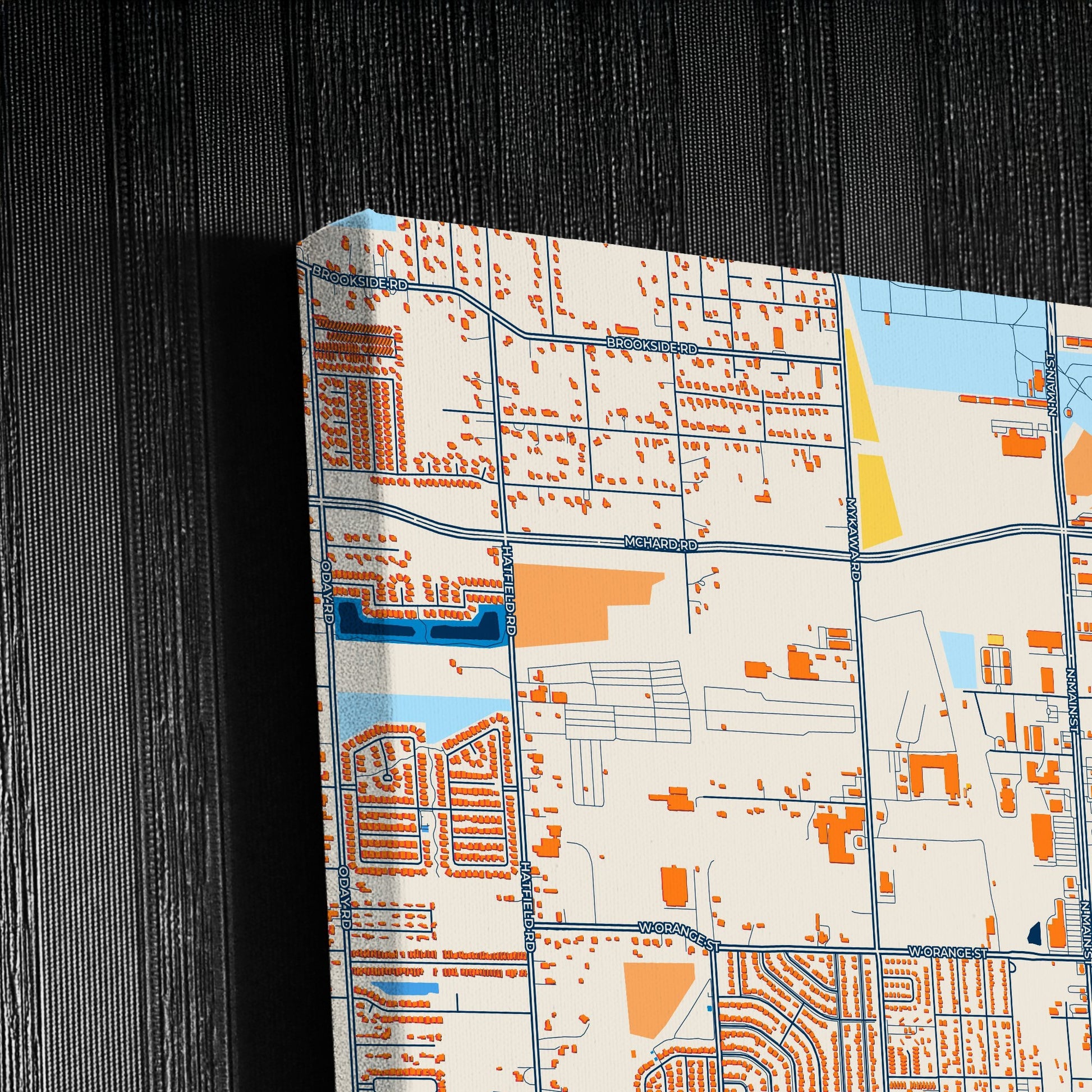 Pearland Texas Colorful City Map Canvas Print Detail