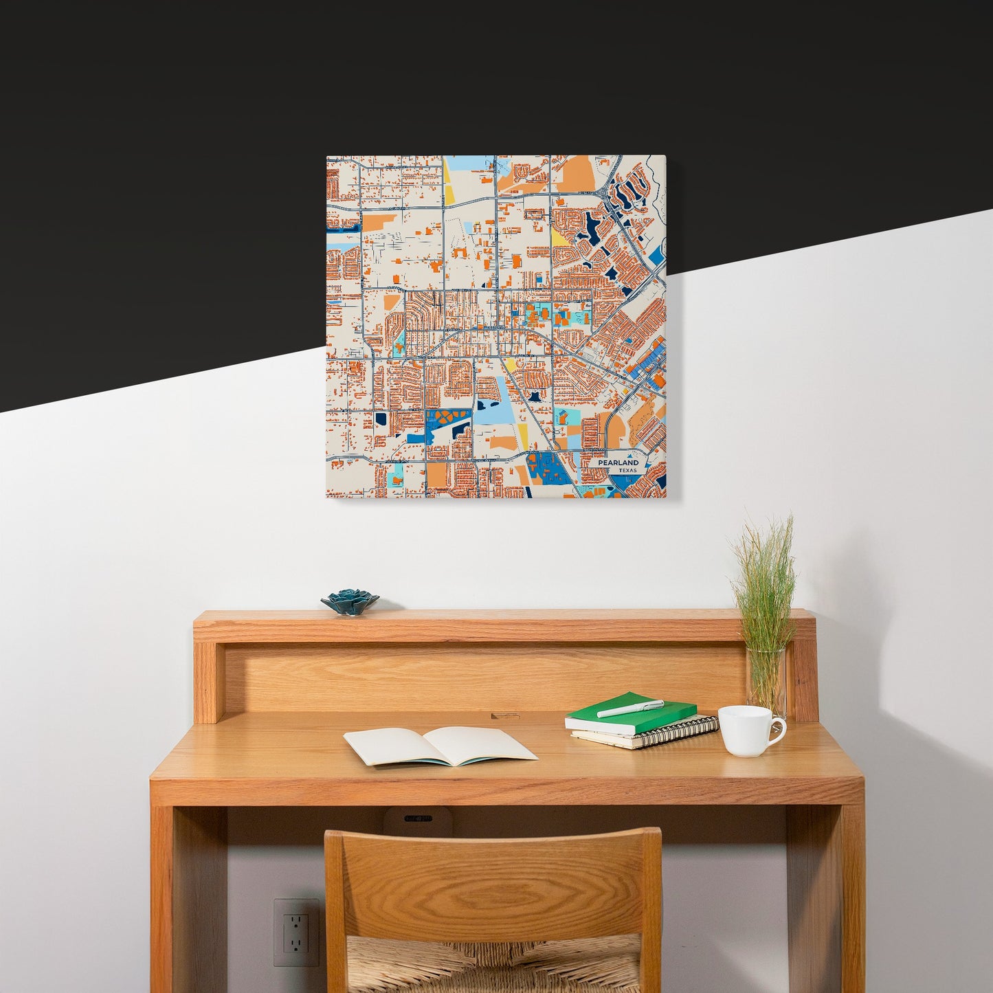 Pearland Texas Colorful City Map Canvas Print Scene