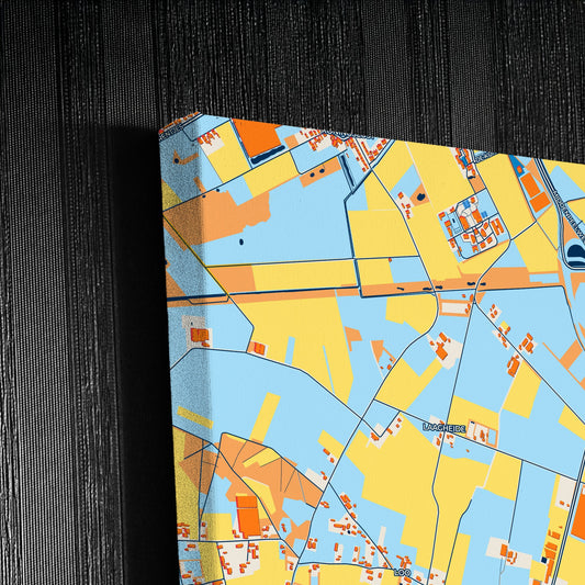 Peelenmaas Netherlands Colorful City Map Canvas Print Detail