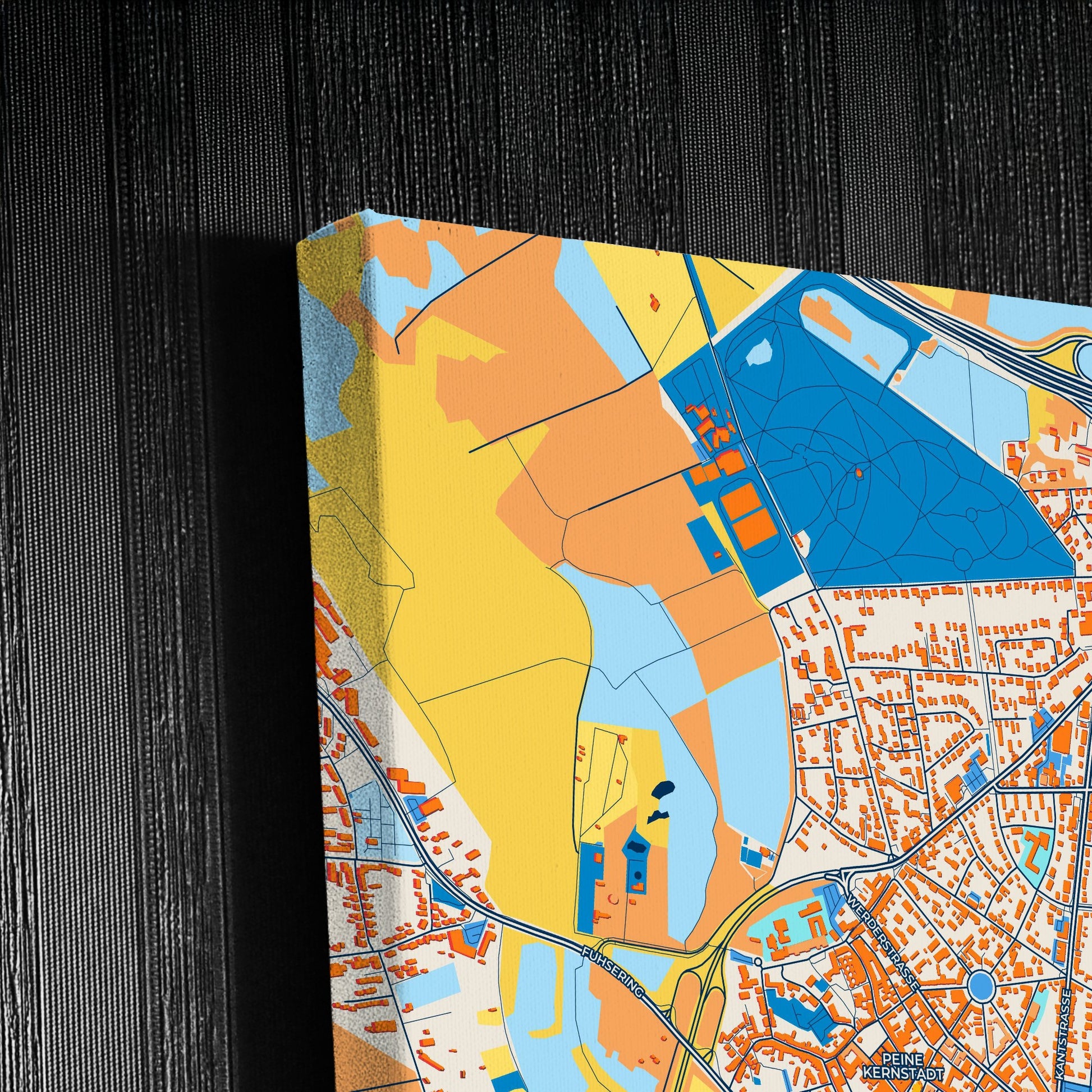 Peine Germany Colorful City Map Canvas Print Detail
