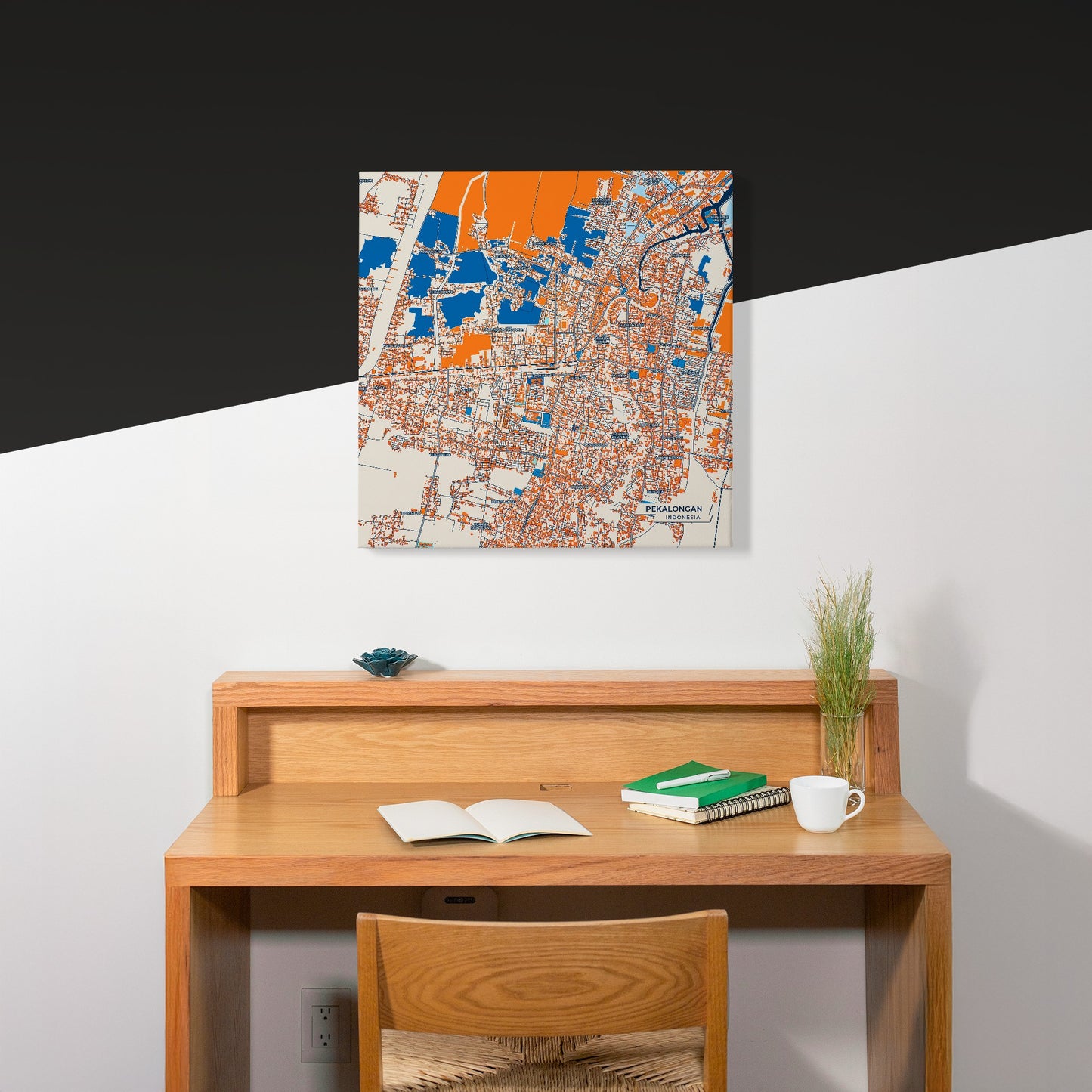 Pekalongan Indonesia Colorful City Map Canvas Print Scene