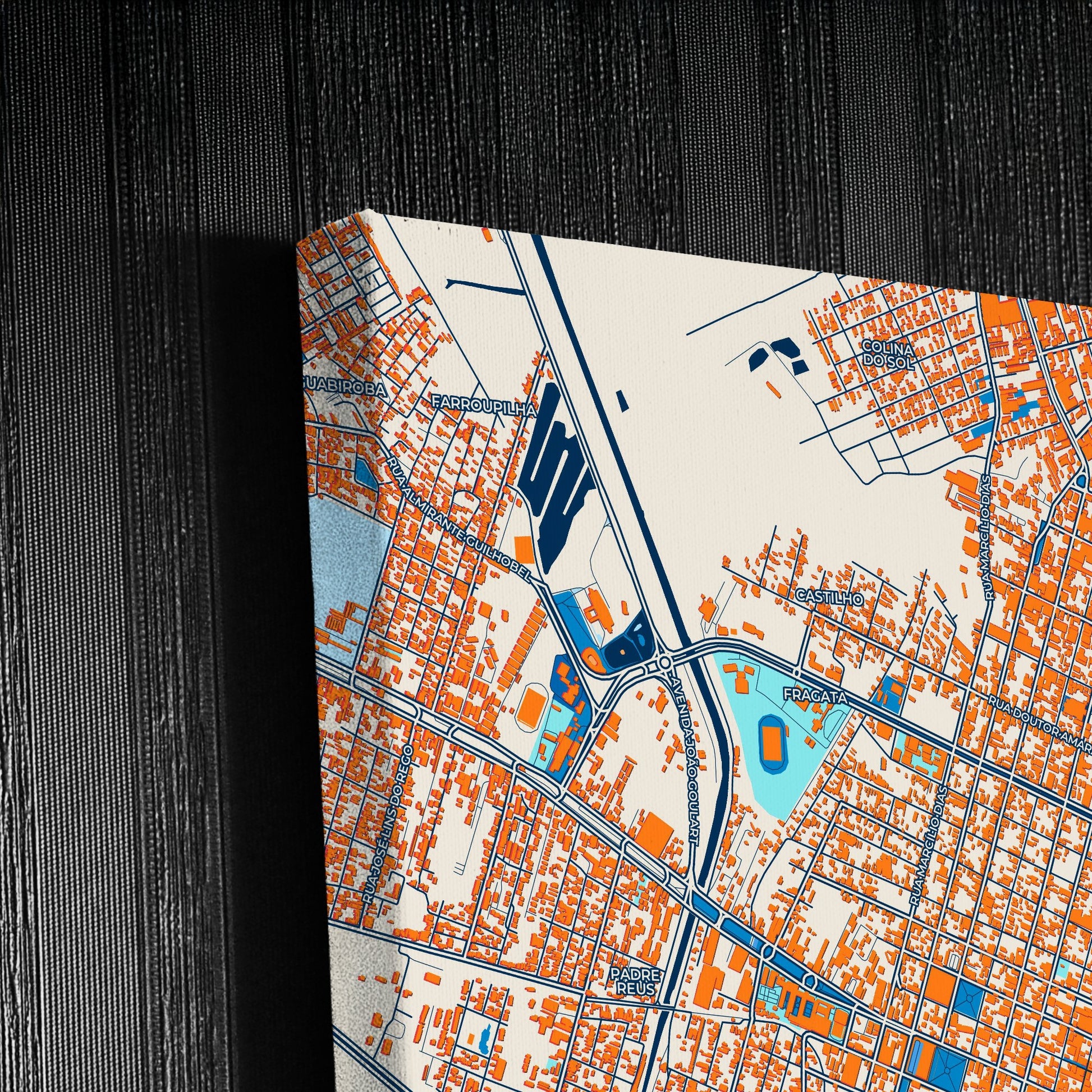 Pelotas Brazil Colorful City Map Canvas Print Detail