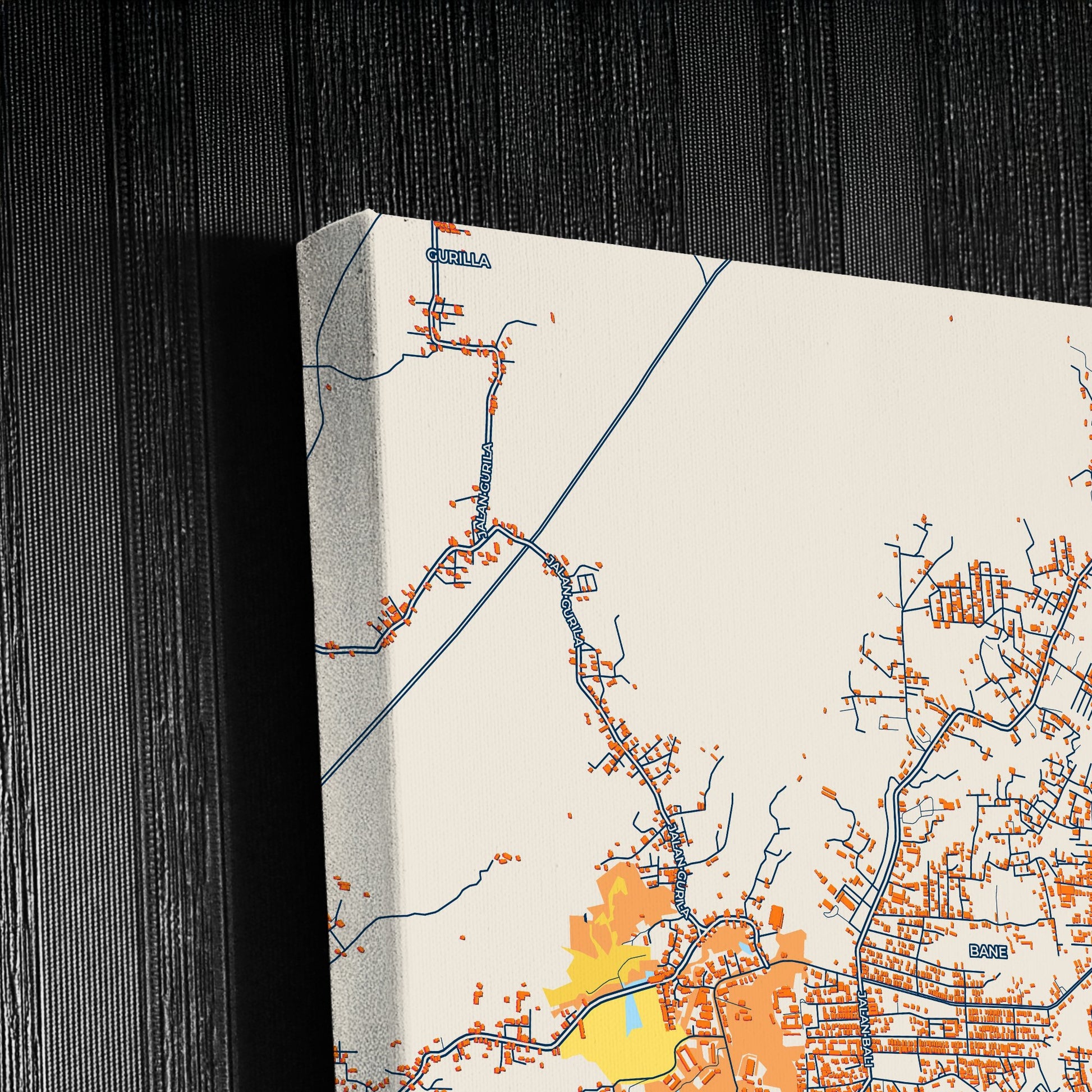 Pematangsiantar Indonesia Colorful City Map Canvas Print Detail