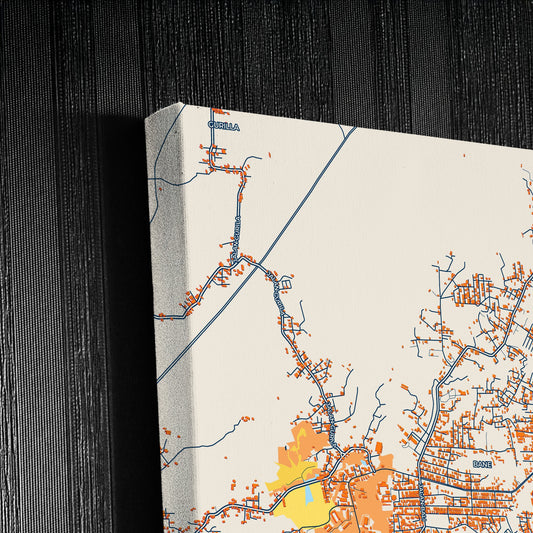 Pematangsiantar Indonesia Colorful City Map Canvas Print Detail