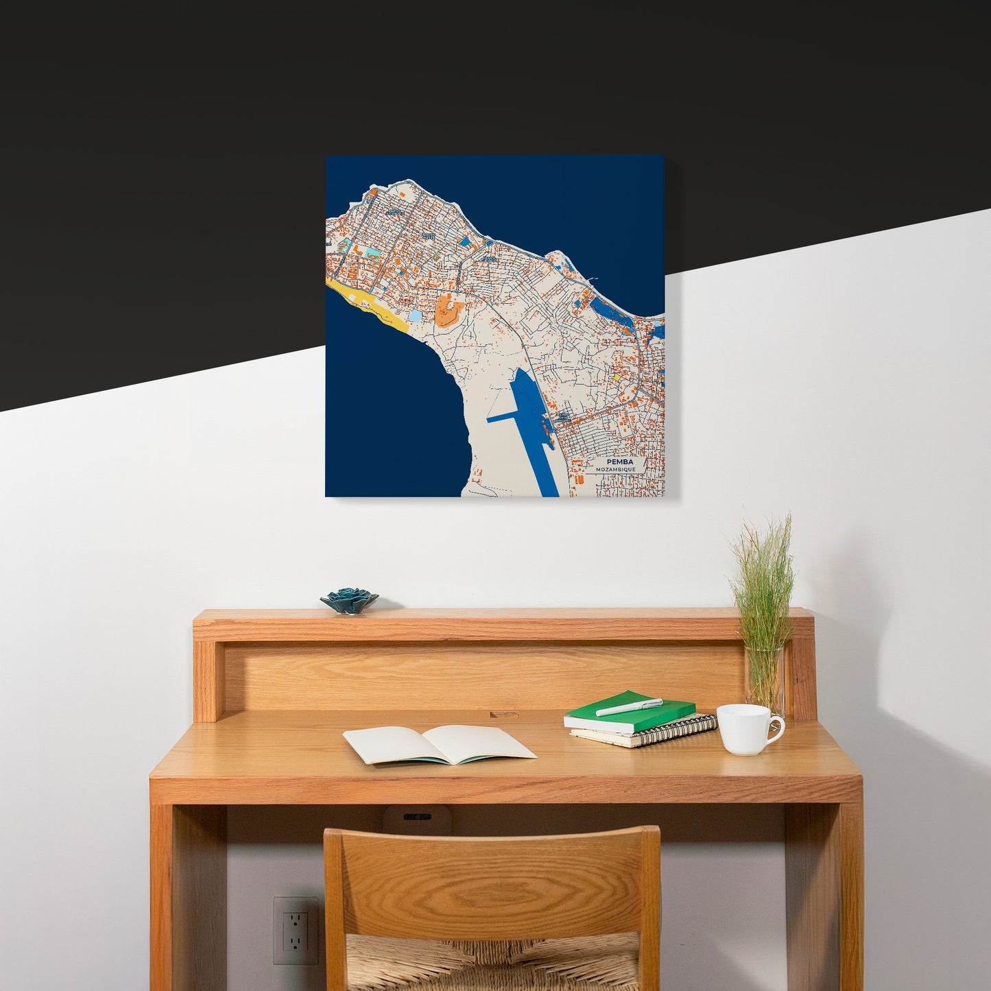 Pemba Mozambique Colorful City Map Canvas Print Scene