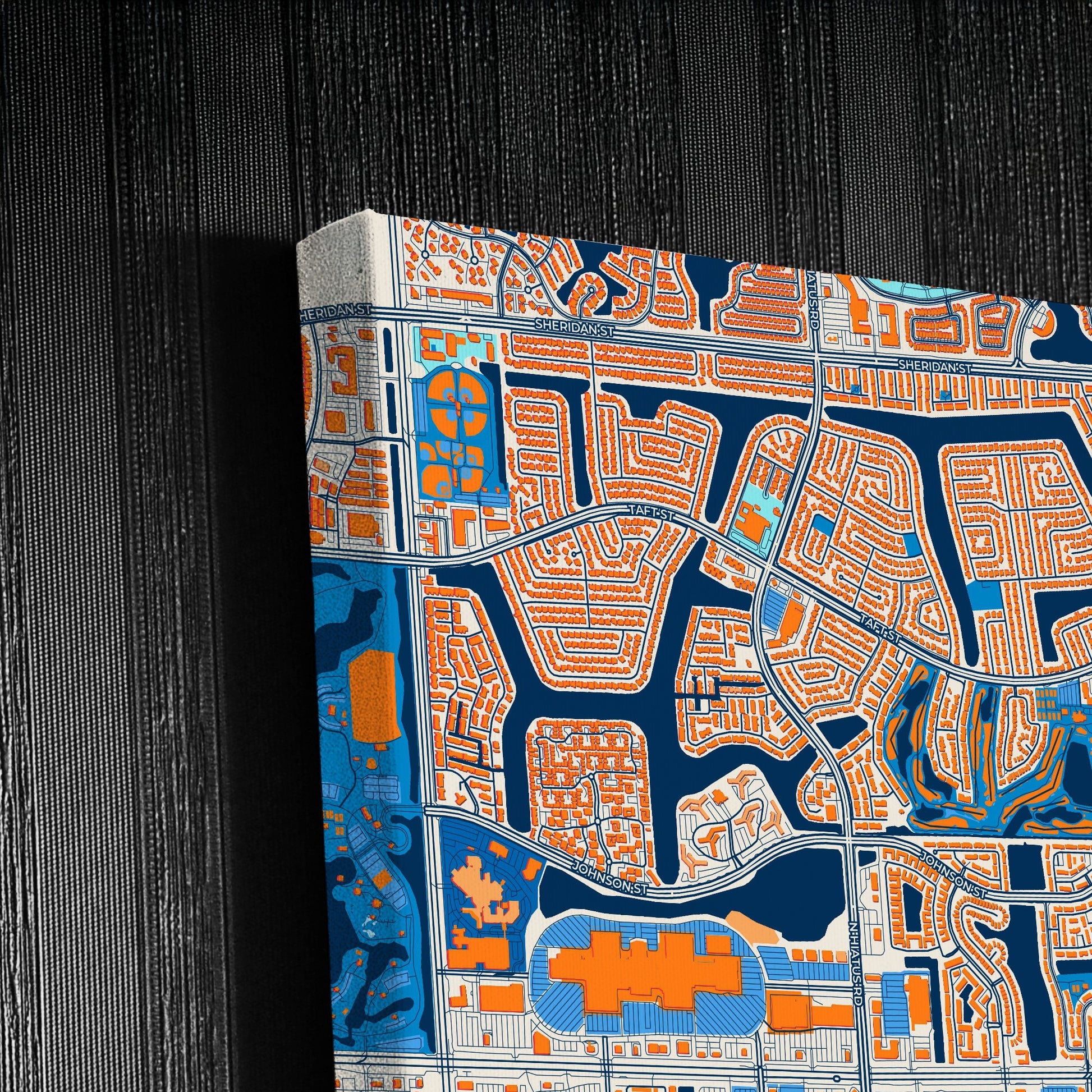 Pembroke Pines Florida Colorful City Map Canvas Print Detail
