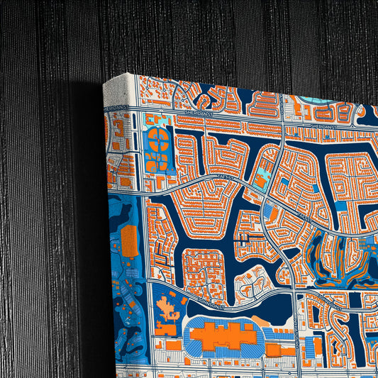 Pembroke Pines Florida Colorful City Map Canvas Print Detail