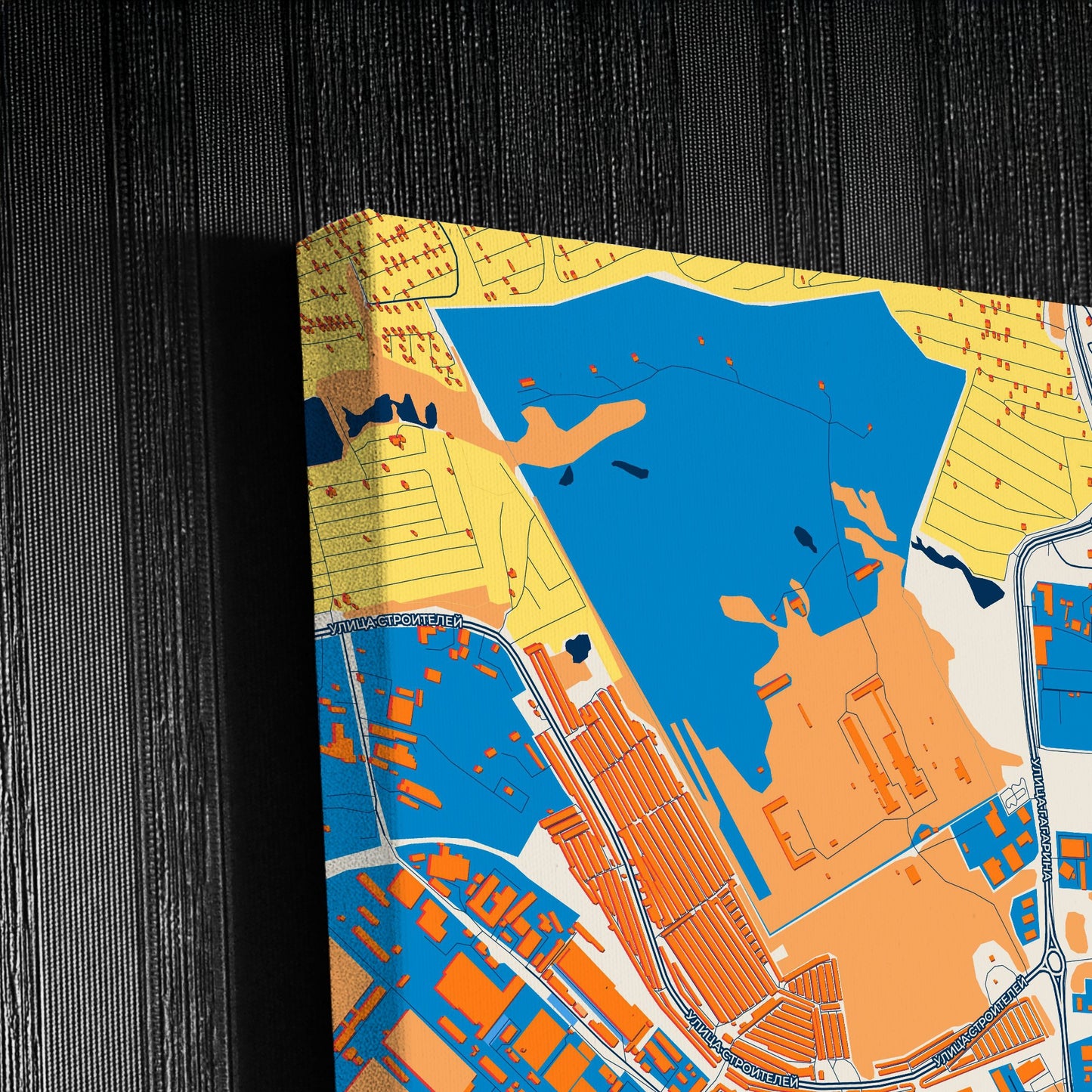 Пенза Russia Colorful City Map Canvas Print Detail