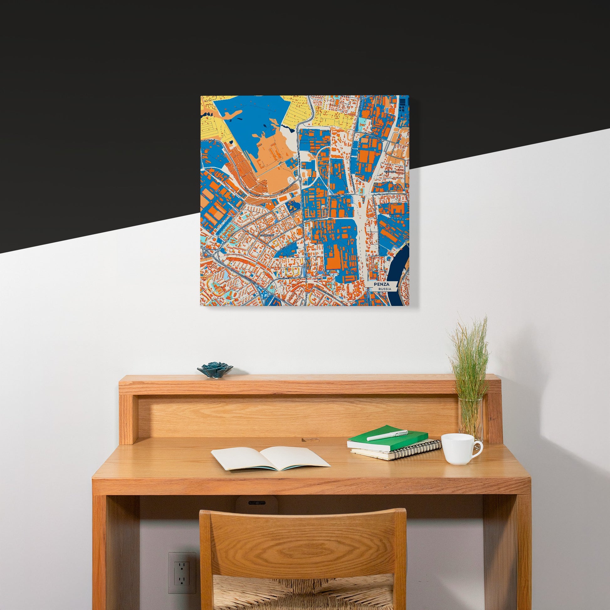 Пенза Russia Colorful City Map Canvas Print Scene