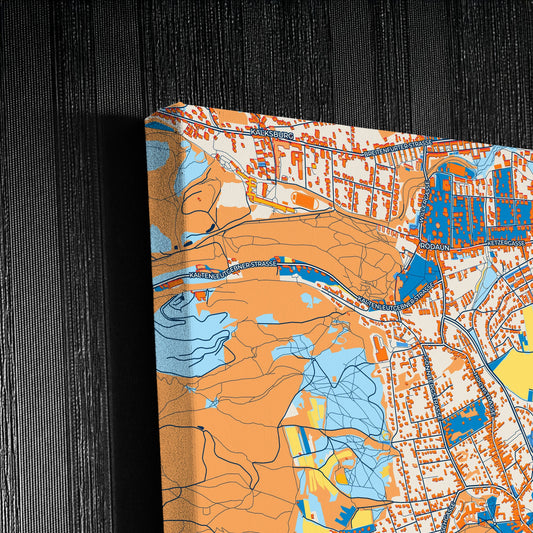 Perchtoldsdorf Austria Colorful City Map Canvas Print Detail