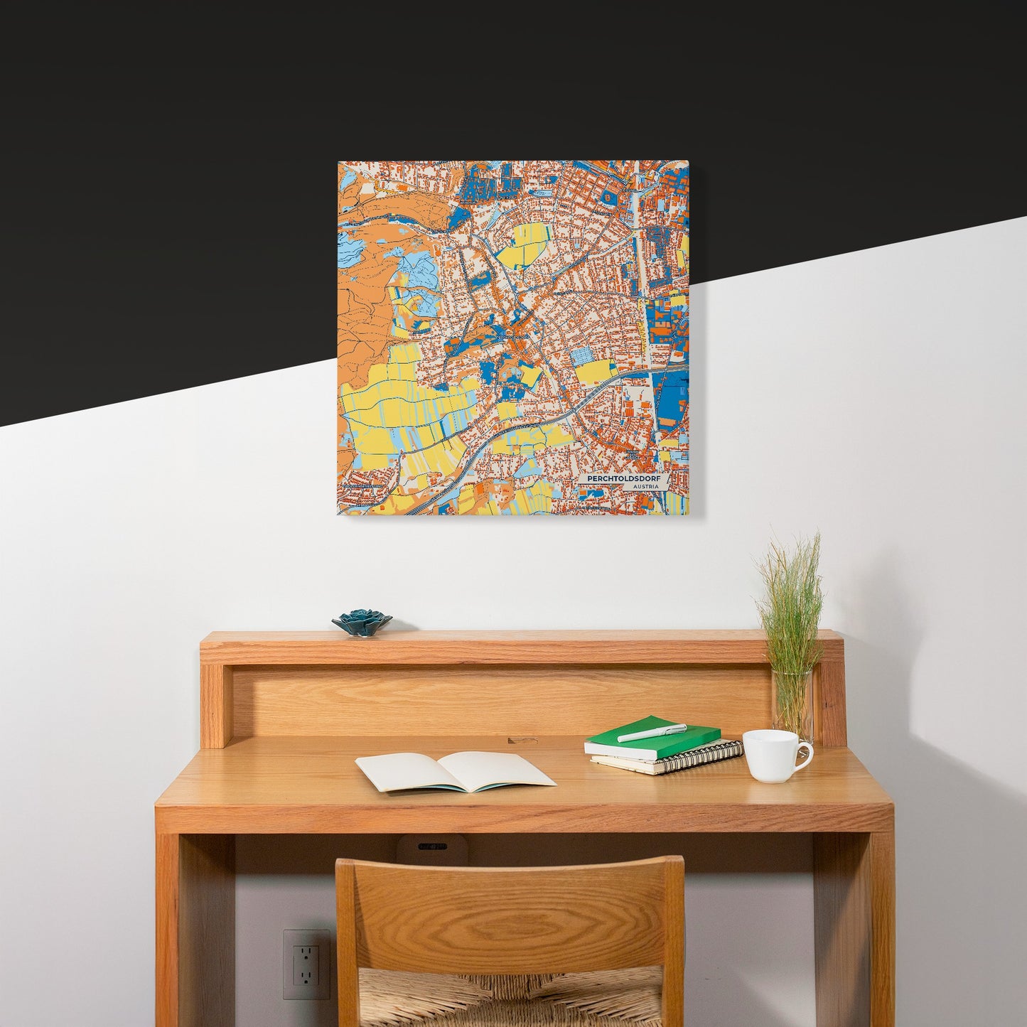 Perchtoldsdorf Austria Colorful City Map Canvas Print Scene