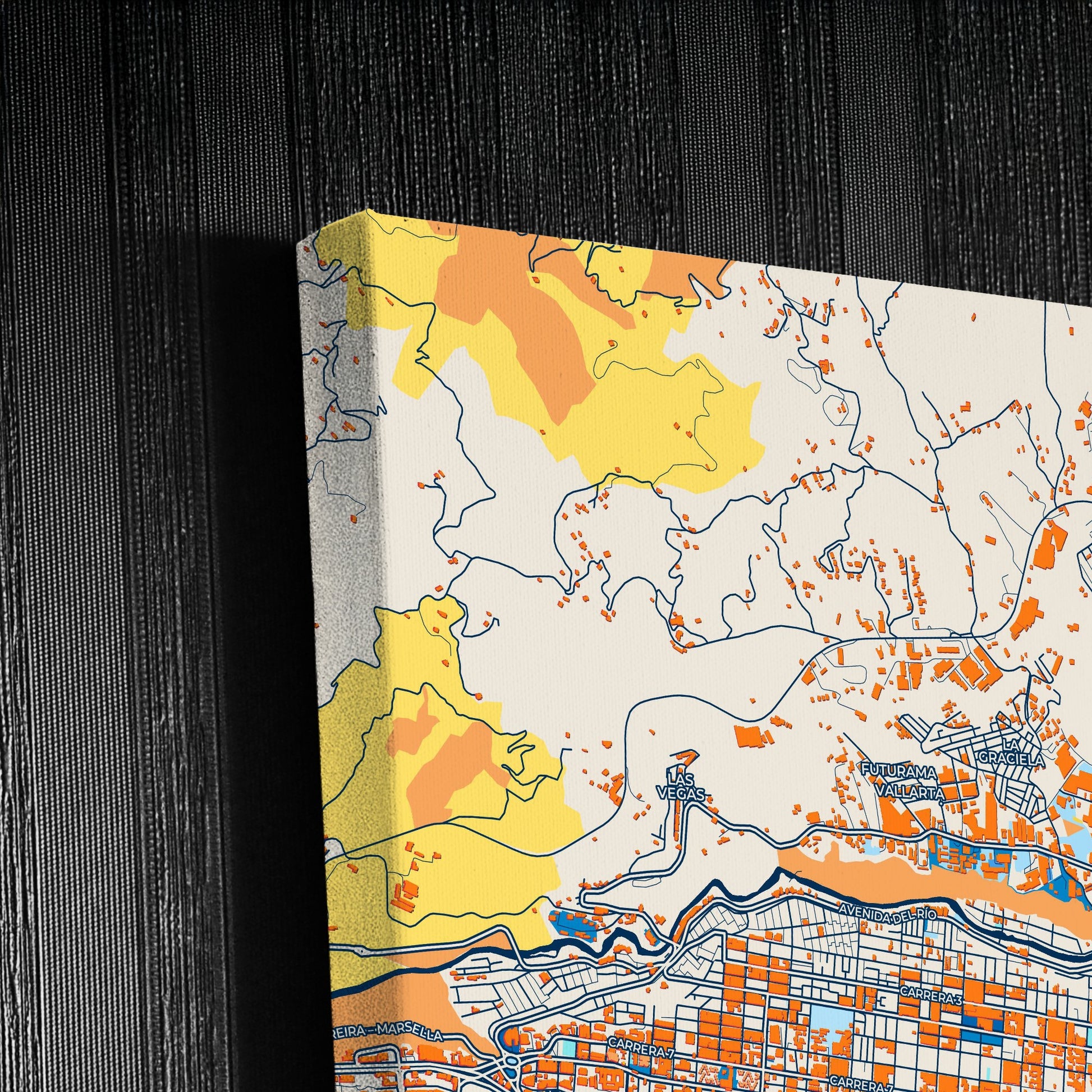 Pereira Colombia Colorful City Map Canvas Print Detail