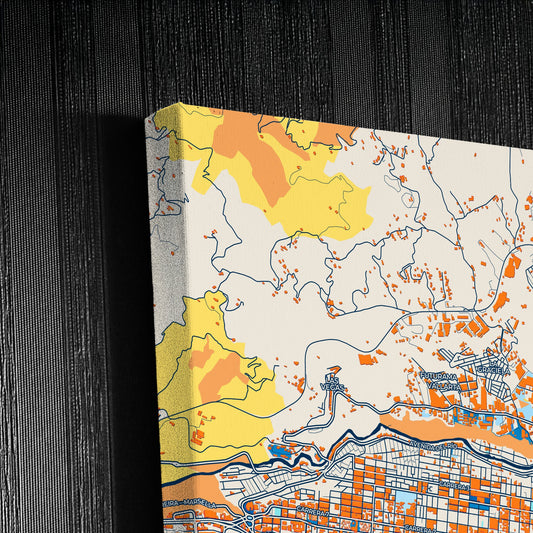 Pereira Colombia Colorful City Map Canvas Print Detail