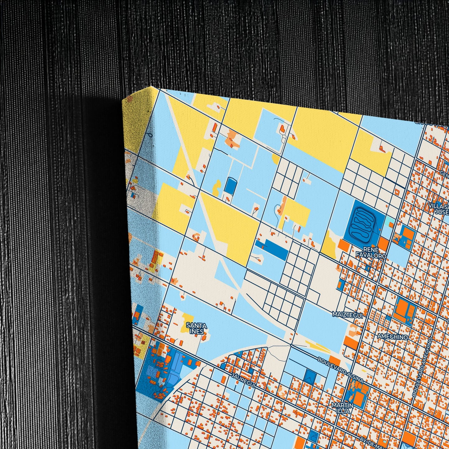 Pergamino Argentina Colorful City Map Canvas Print Detail