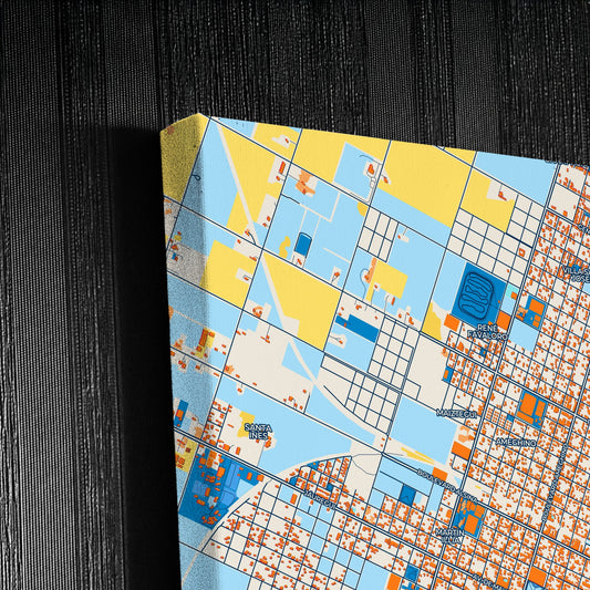 Pergamino Argentina Colorful City Map Canvas Print Detail