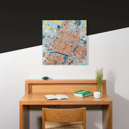 Pergamino Argentina Colorful City Map Canvas Print Scene