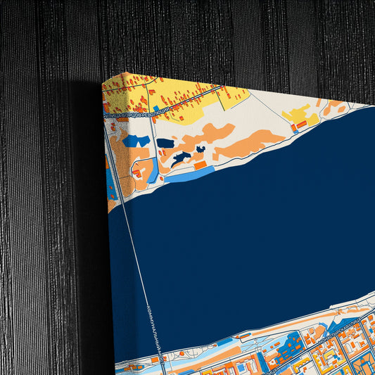 Пермь Russia Colorful City Map Canvas Print Detail