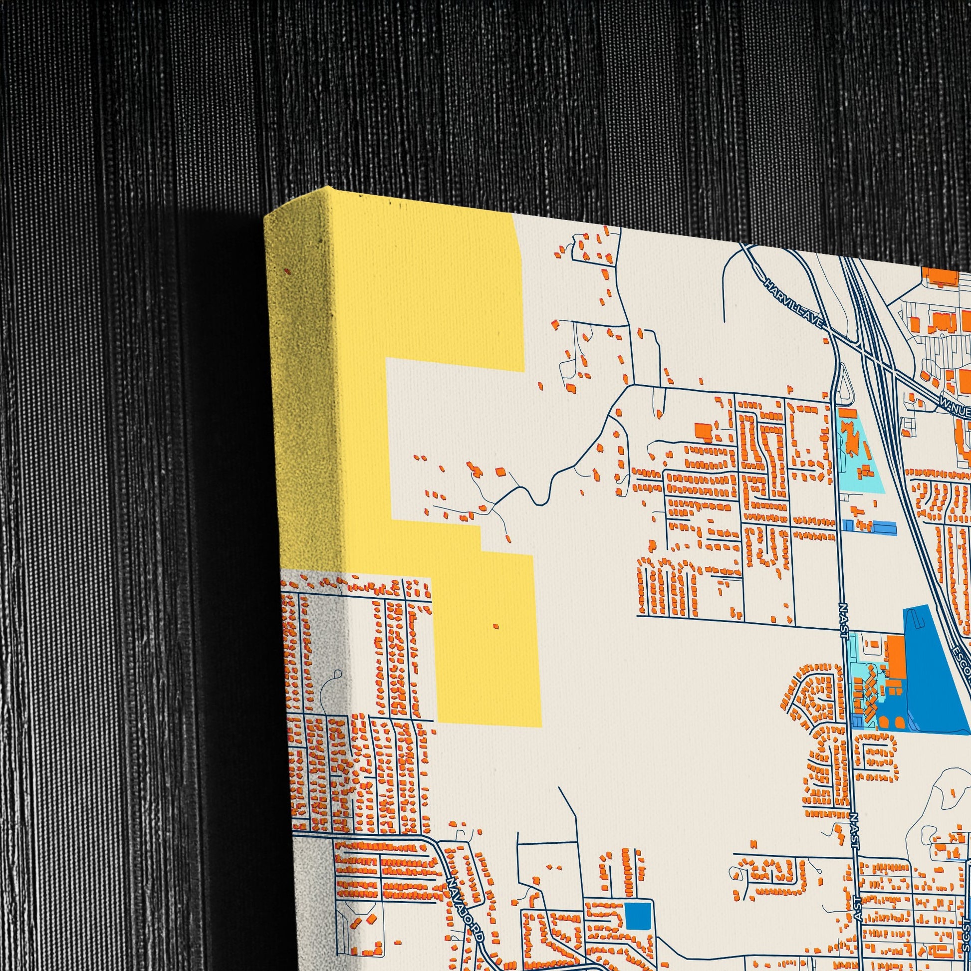 Perris California Colorful City Map Canvas Print Detail