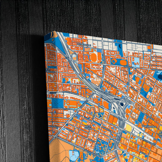 Perth Australia Colorful City Map Canvas Print Detail