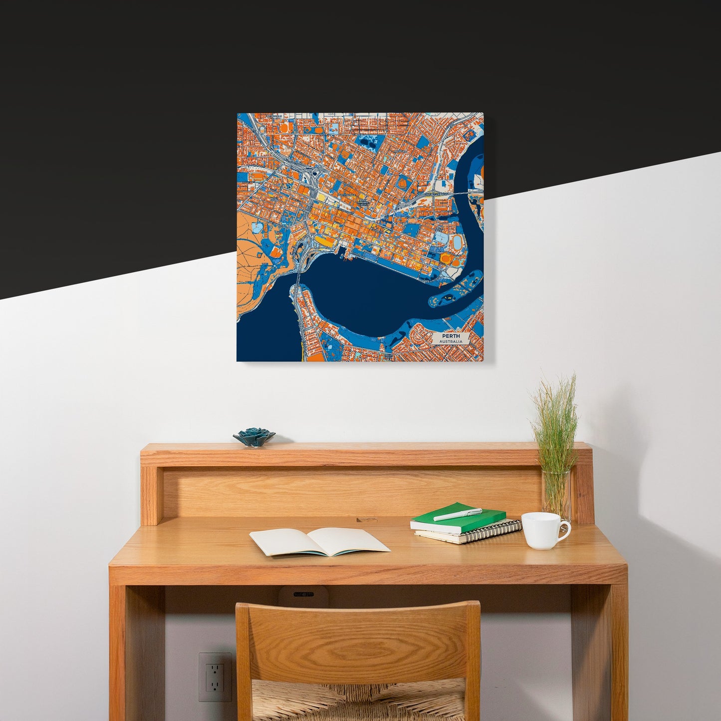 Perth Australia Colorful City Map Canvas Print Scene