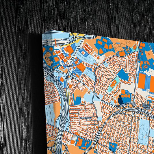 Perth Amboy New Jersey Colorful City Map Canvas Print Detail