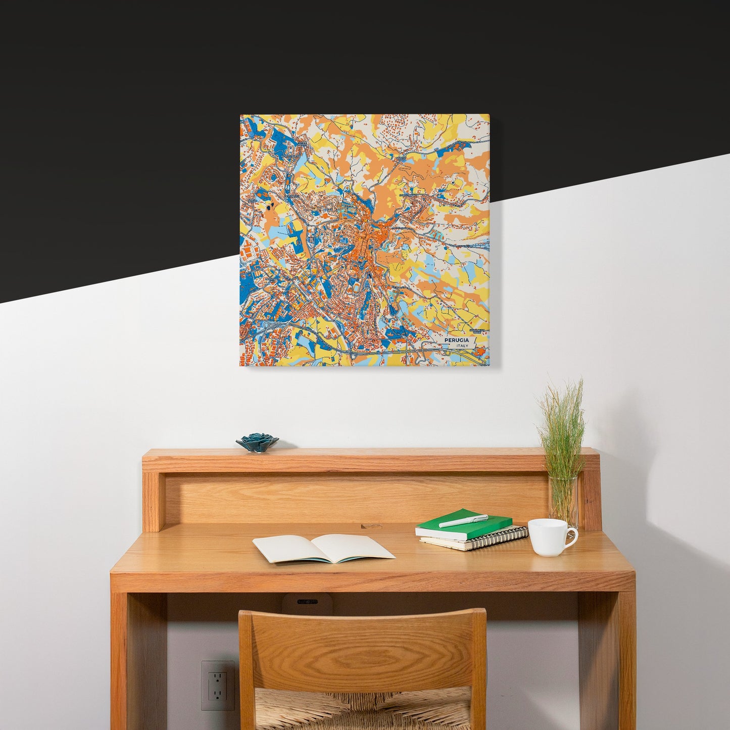 Perugia Italy Colorful City Map Canvas Print Scene