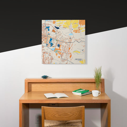 Первомайськ Ukraine Colorful City Map Canvas Print Scene