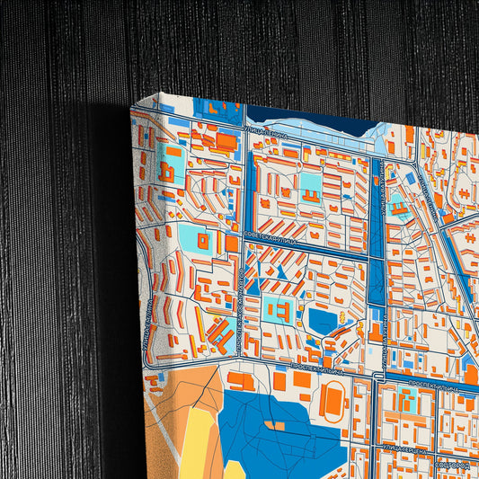 Первоуральск Russia Colorful City Map Canvas Print Detail