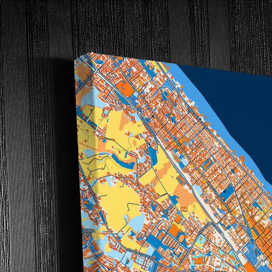 Pescara Italy Colorful City Map Canvas Print Detail