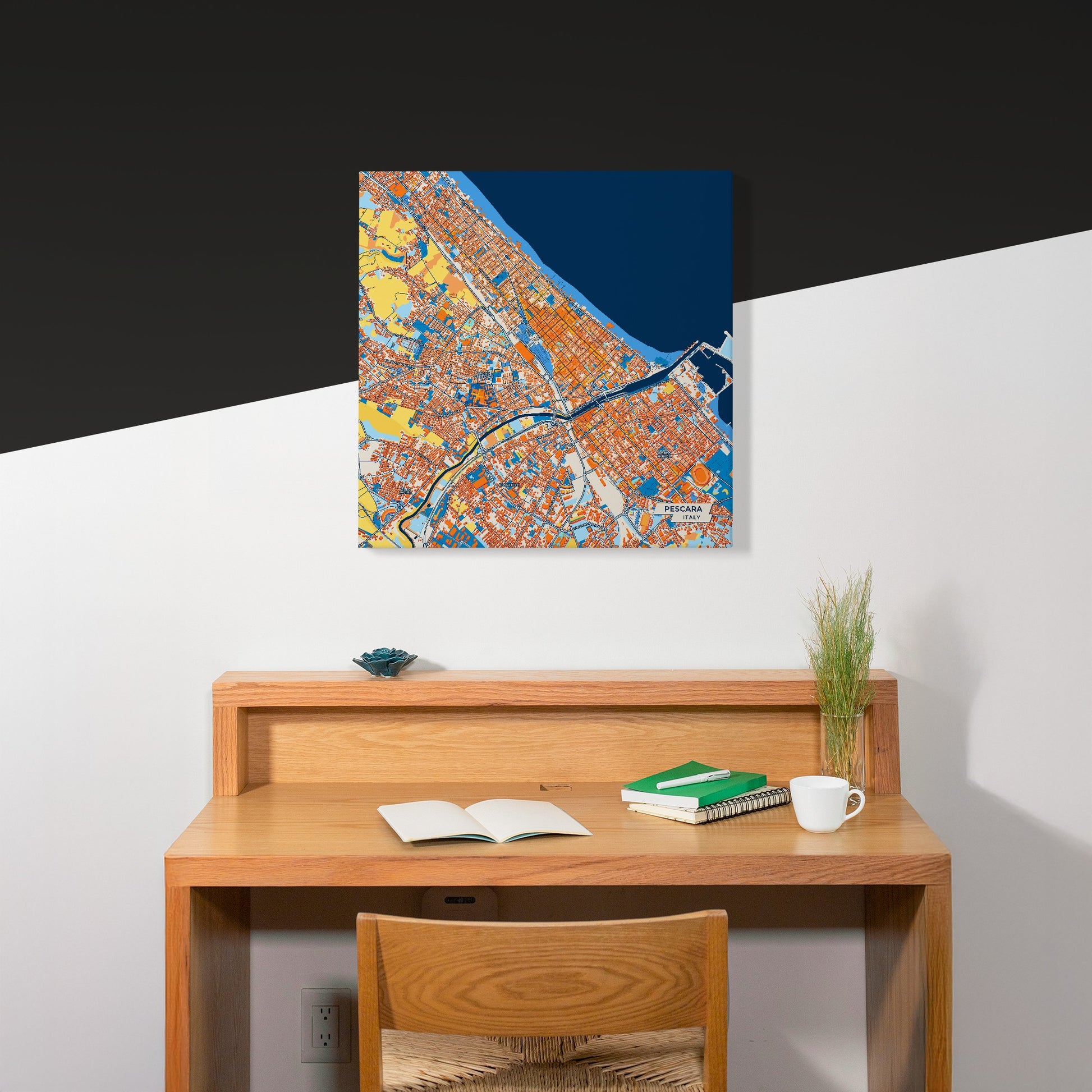 Pescara Italy Colorful City Map Canvas Print Scene