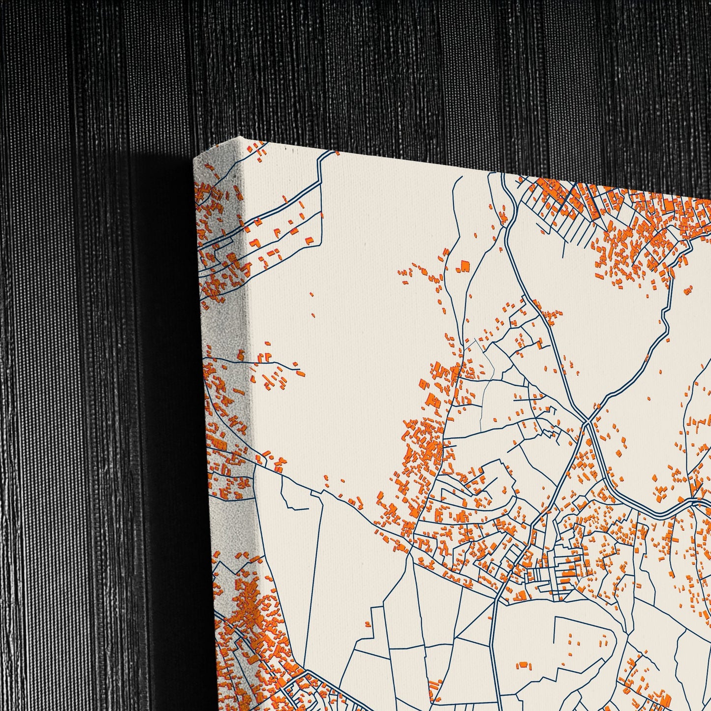 Peshawar Pakistan Colorful City Map Canvas Print Detail