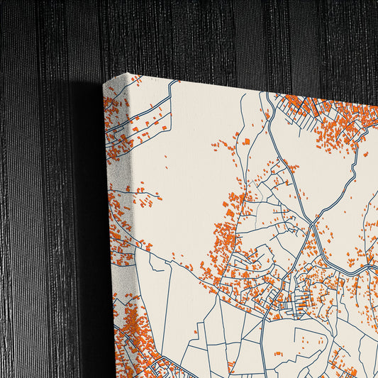 Peshawar Pakistan Colorful City Map Canvas Print Detail