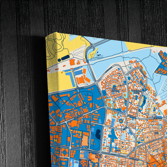 Petah Tikva Israel Colorful City Map Canvas Print Detail
