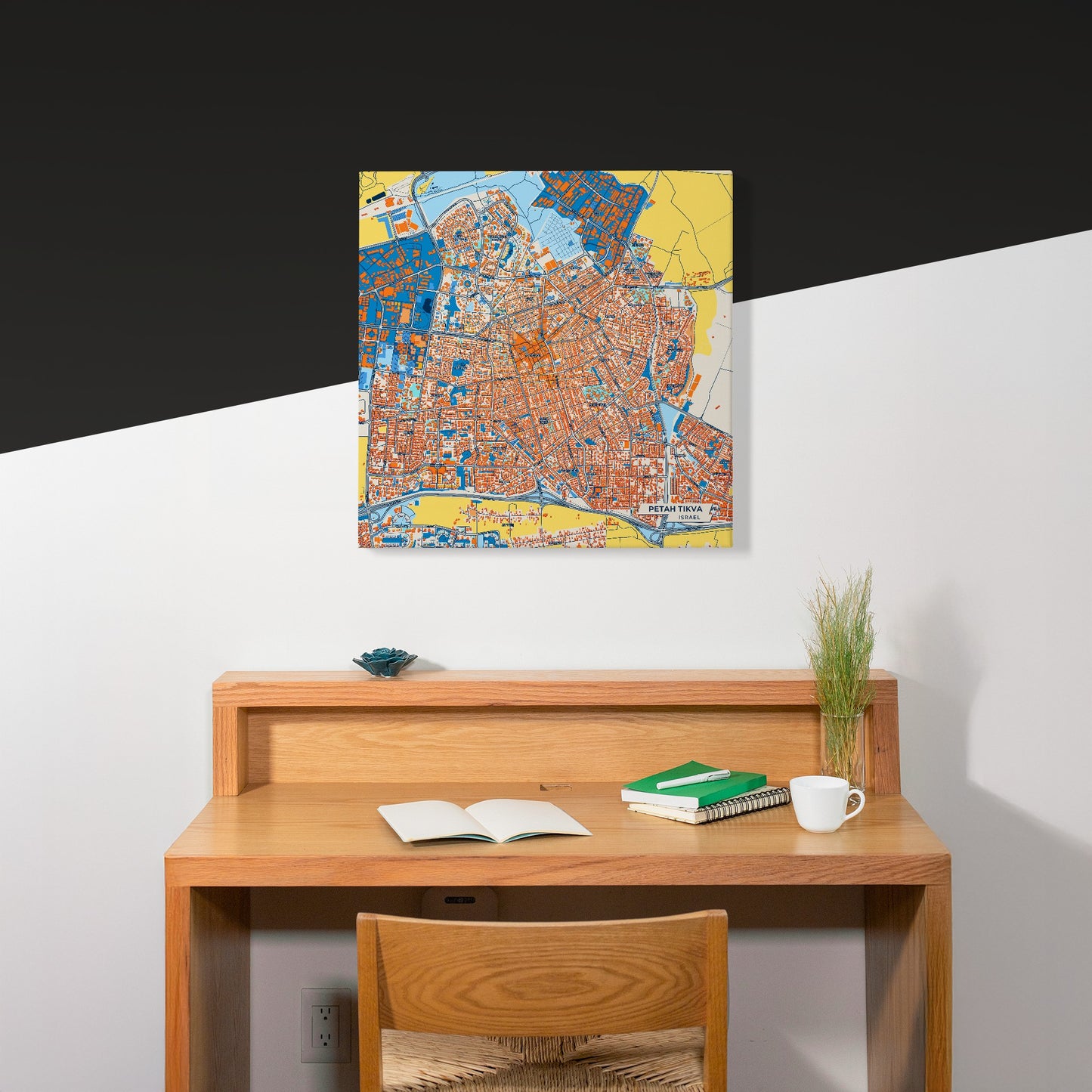 Petah Tikva Israel Colorful City Map Canvas Print Scene