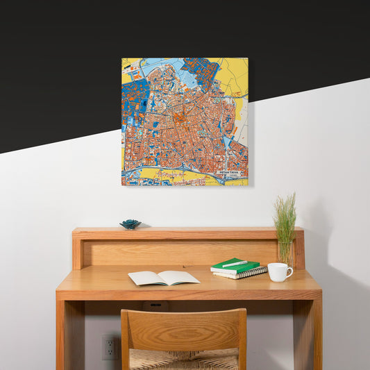 Petah Tikva Israel Colorful City Map Canvas Print Scene