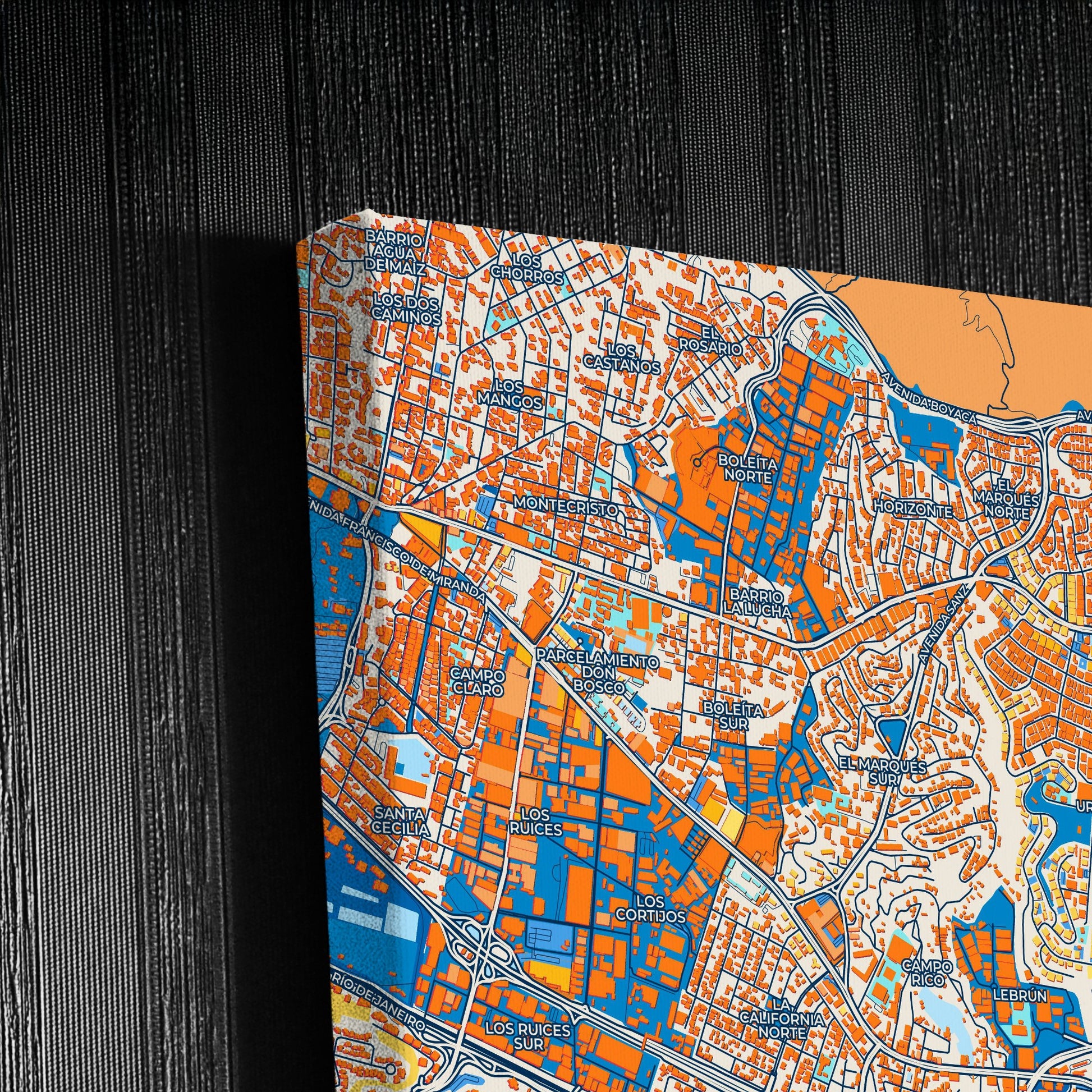 Petare Venezuela Colorful City Map Canvas Print Detail