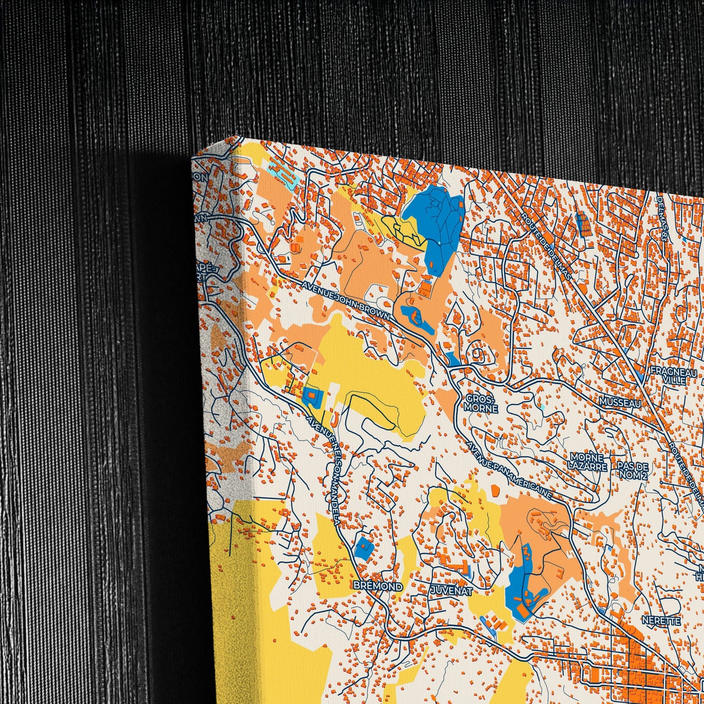 Pétion-Ville Haiti Colorful City Map Canvas Print Detail