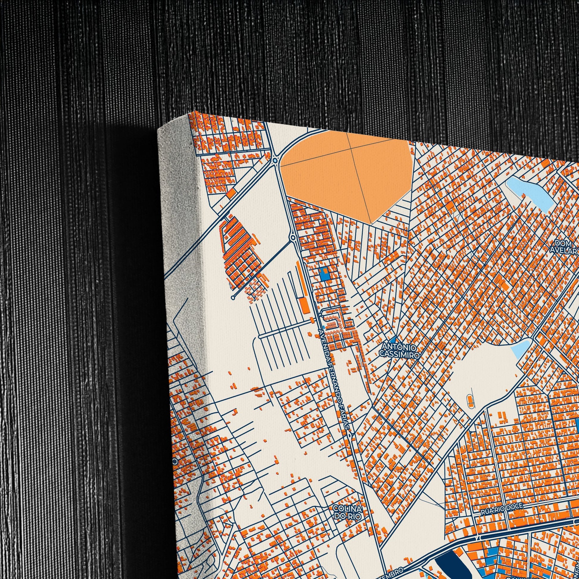 Petrolina Brazil Colorful City Map Canvas Print Detail