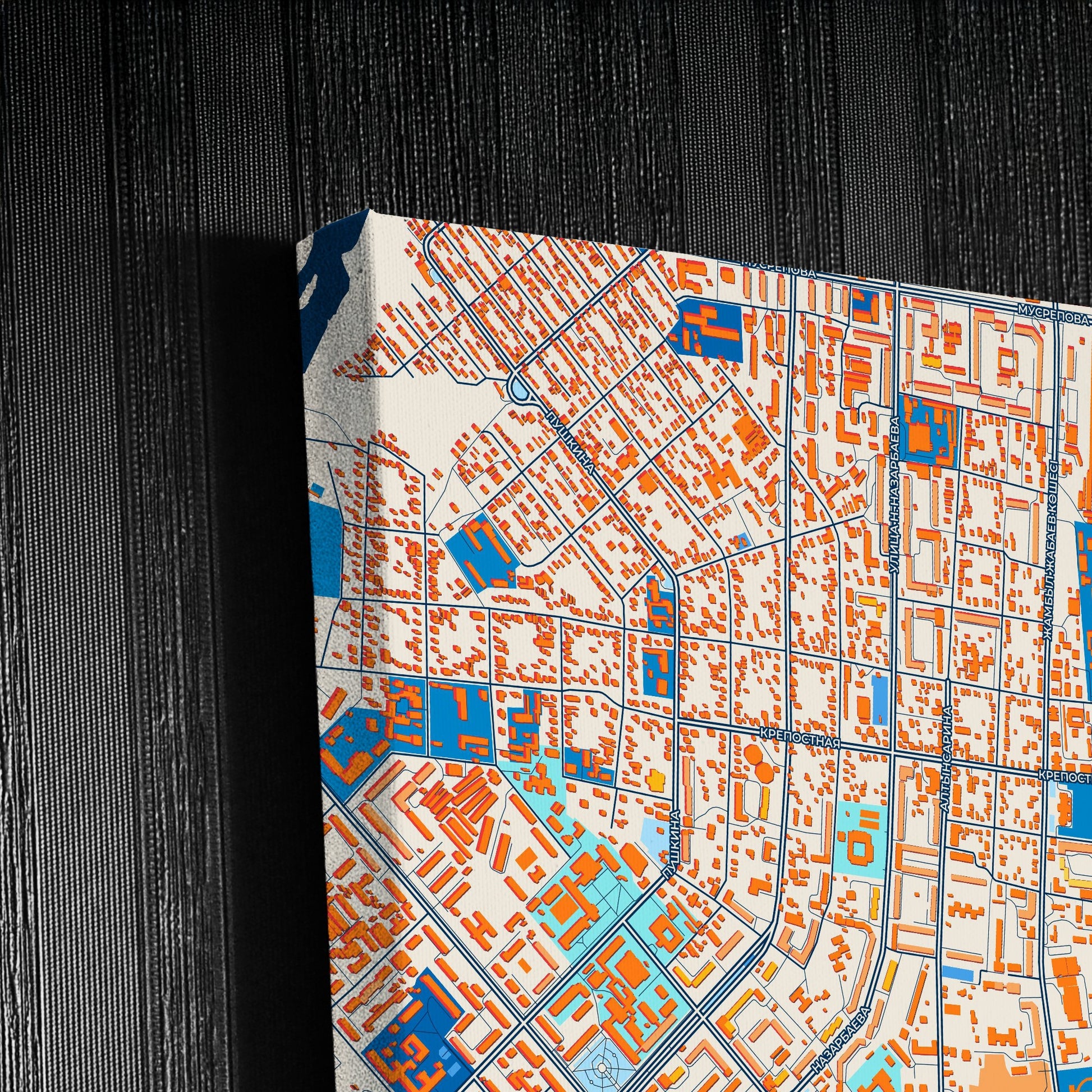 Petropavl Kazakhstan Colorful City Map Canvas Print Detail