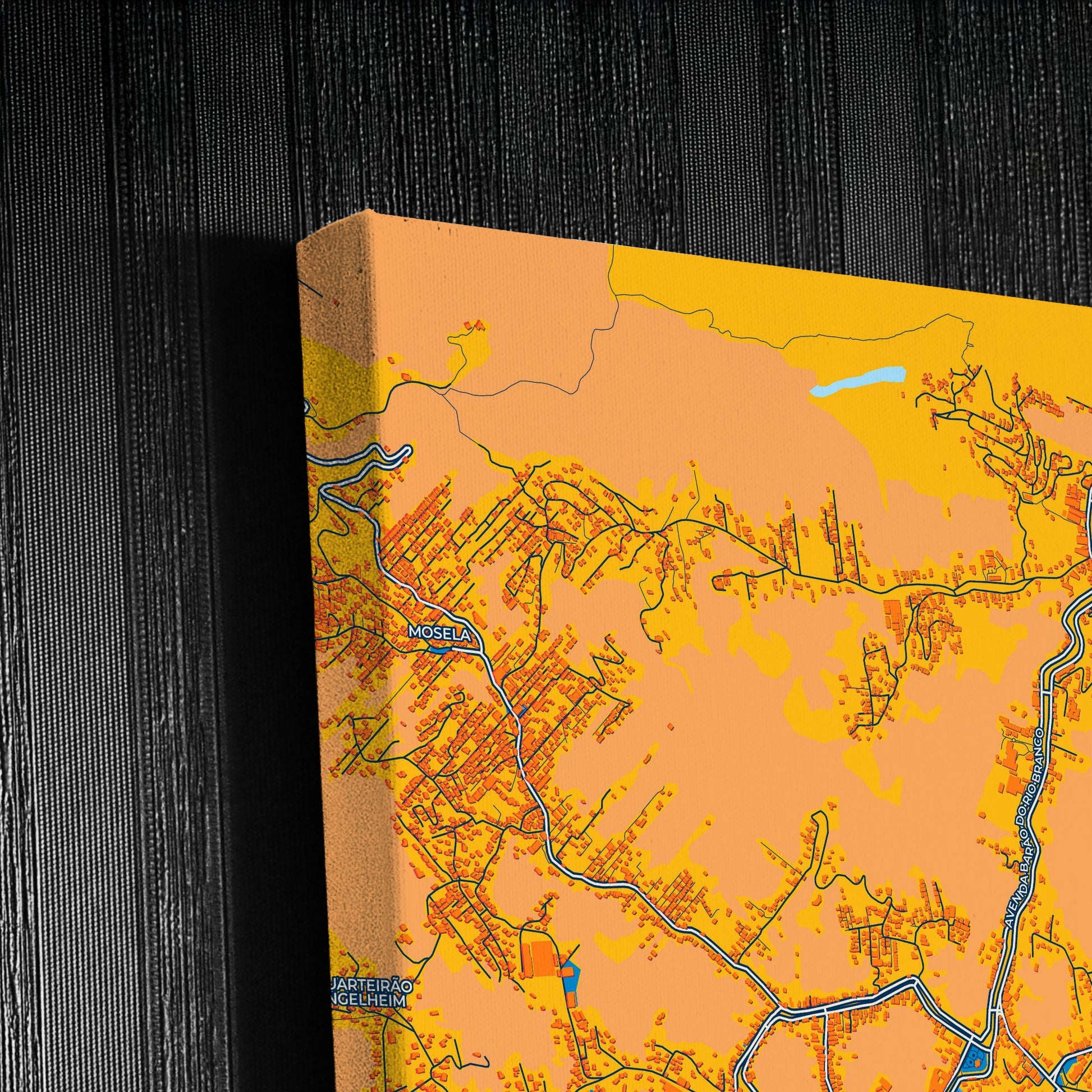 Petropolis Brazil Colorful City Map Canvas Print Detail