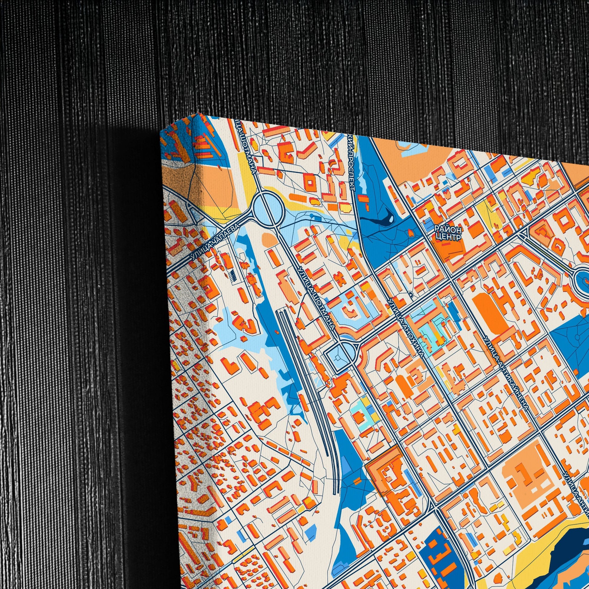 Петрозаводск Russia Colorful City Map Canvas Print Detail