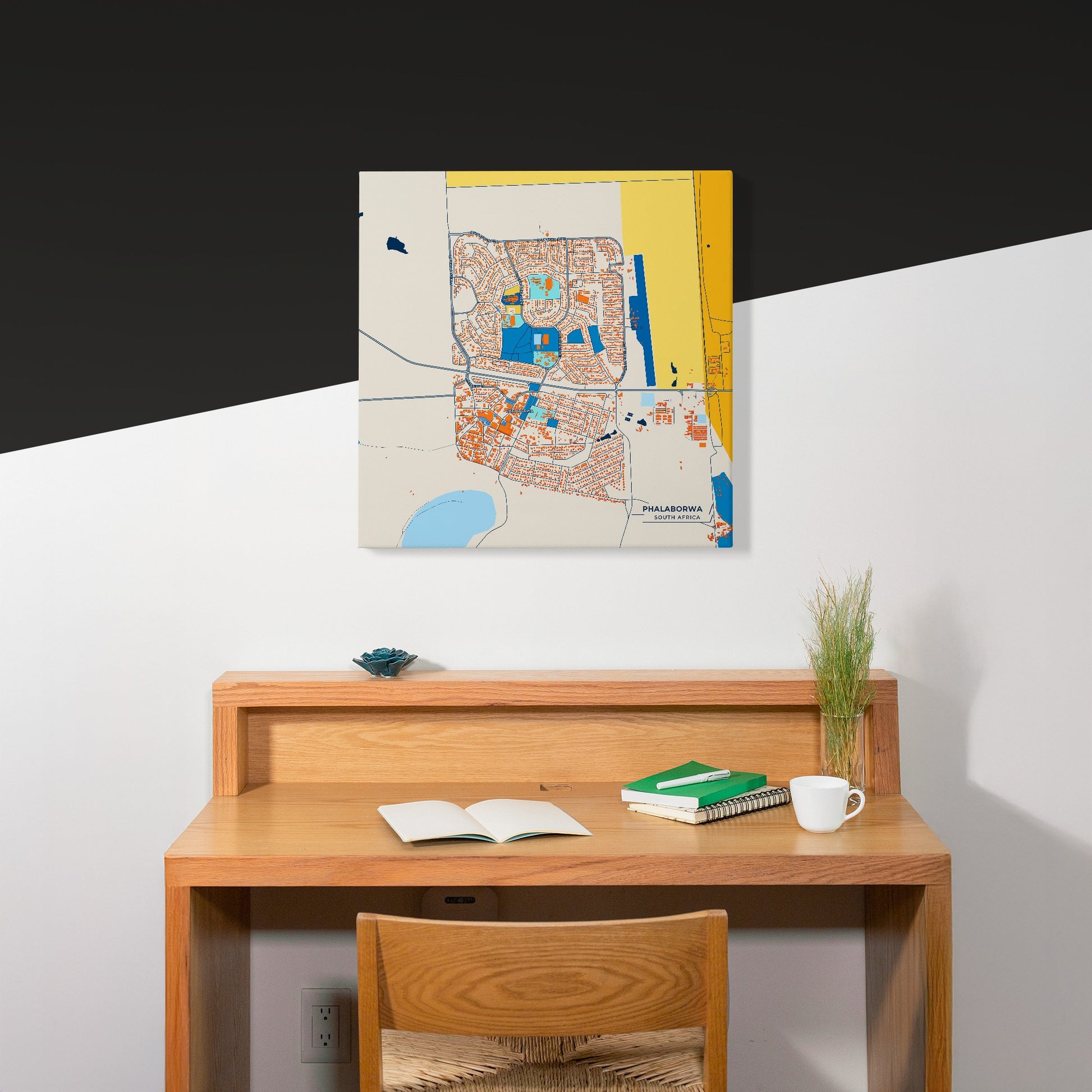 Phalaborwa South Africa Colorful City Map Canvas Print Scene