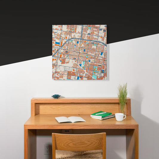 Pharr Texas Colorful City Map Canvas Print Scene