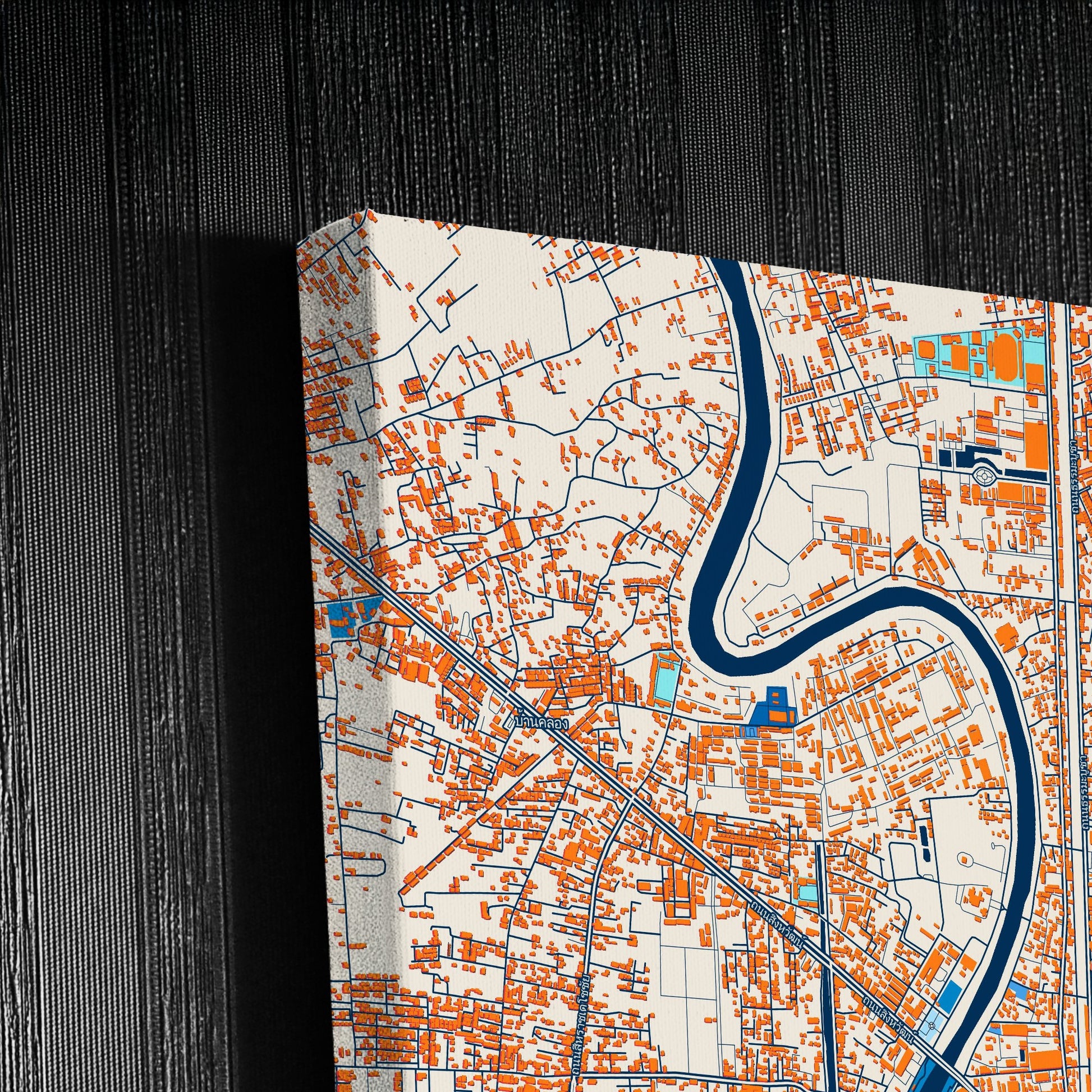 Phitsanulok Thailand Colorful City Map Canvas Print Detail