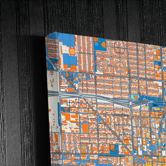 Phoenix Arizona Colorful City Map Canvas Print Detail