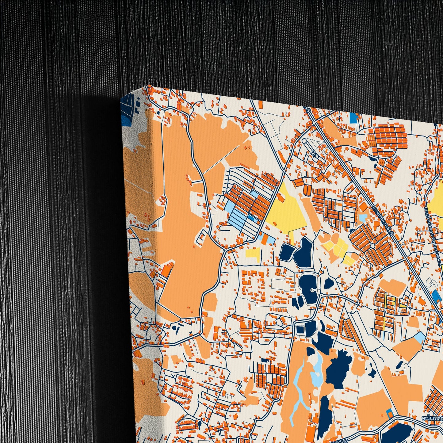 Phuket Thailand Colorful City Map Canvas Print Detail