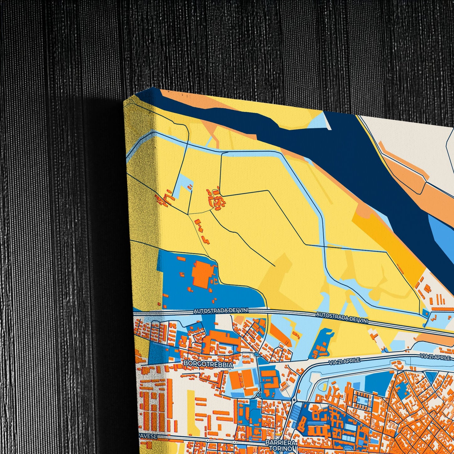 Piacenza Italy Colorful City Map Canvas Print Detail